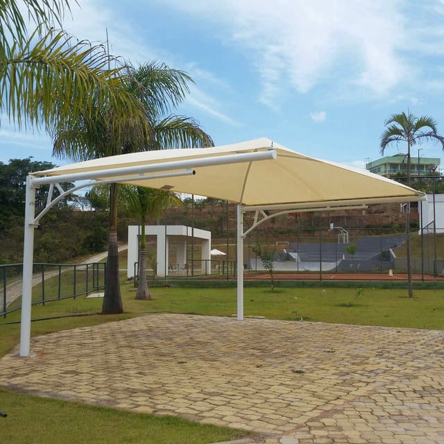 Cobertura completa de sombrite para garagem.